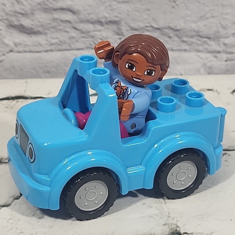 Lego Duplo Figure African American Woman‎ Person Mom Lot With Blue Jeep Car - Picture 4 of 6